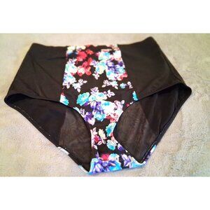 Torrid womens high rise smooth swim bottom floral print size 1 plus 1X